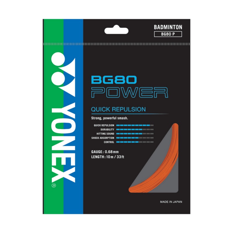 Yonex String BG 80 Power Orange Single Pack 10M