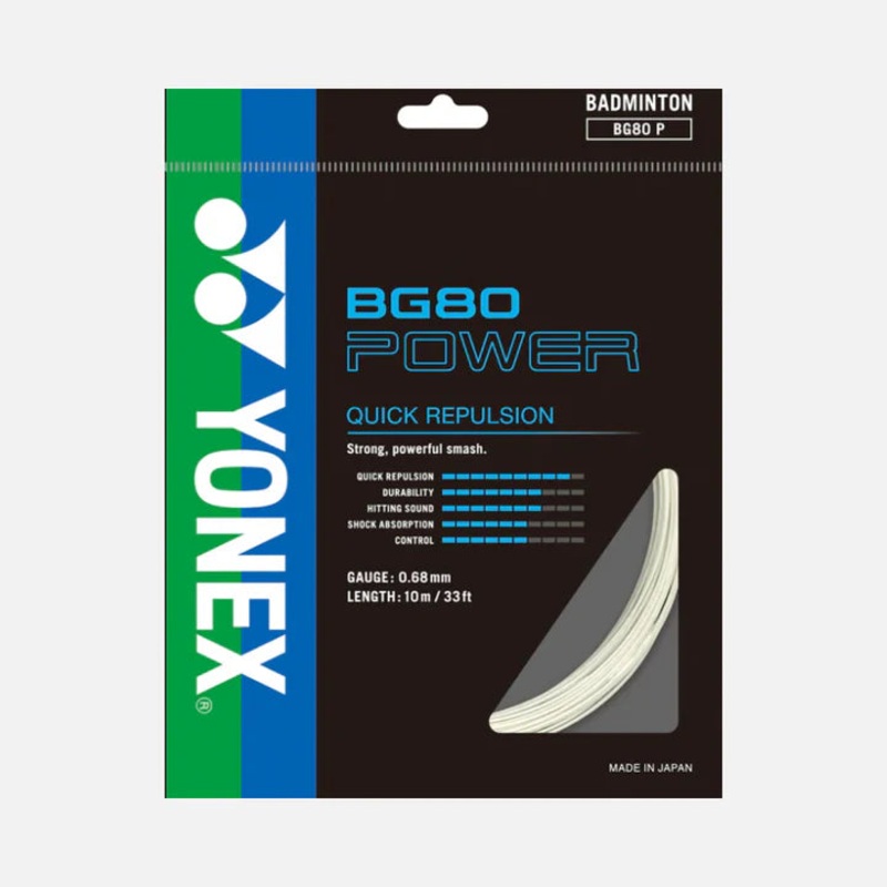 Yonex String BG 80 Power White Single Pack 10M