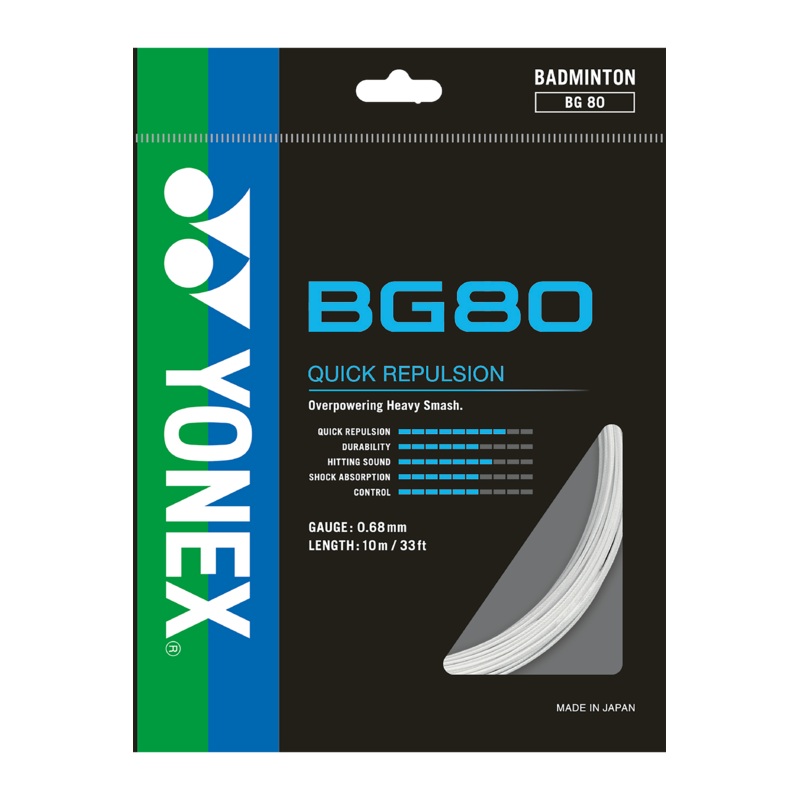 Yonex String BG 80 White Single Pack 10M