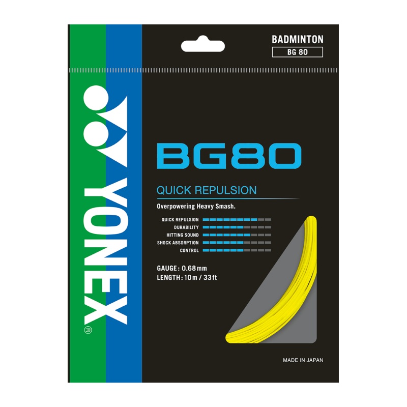 Yonex String BG 80 Yellow Single Pack 10M
