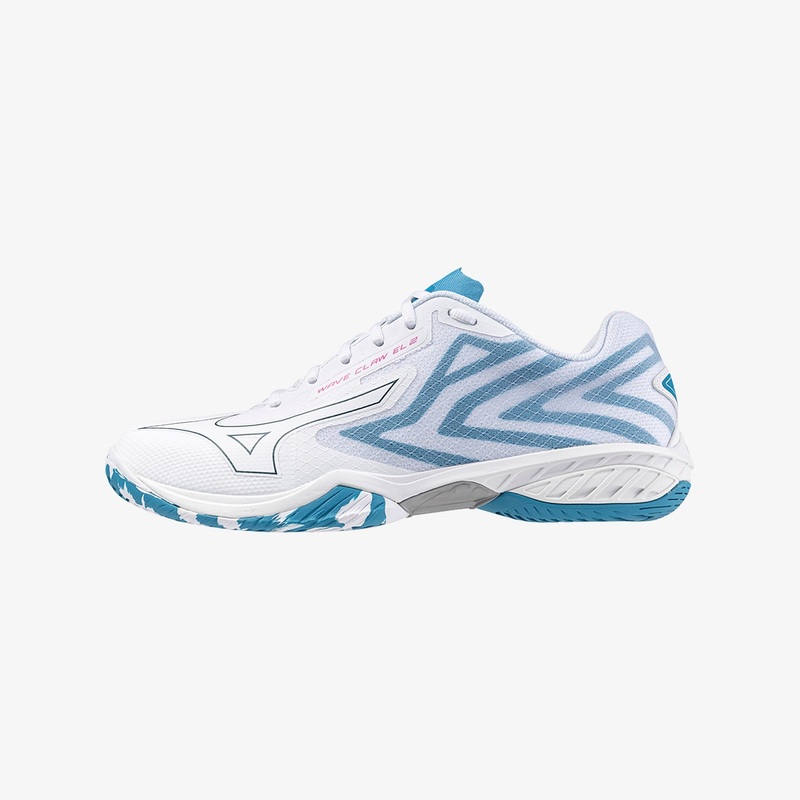Mizuno Wave Claw EL 2 Badminton Shoes White/Sailor Blue/Bluejay