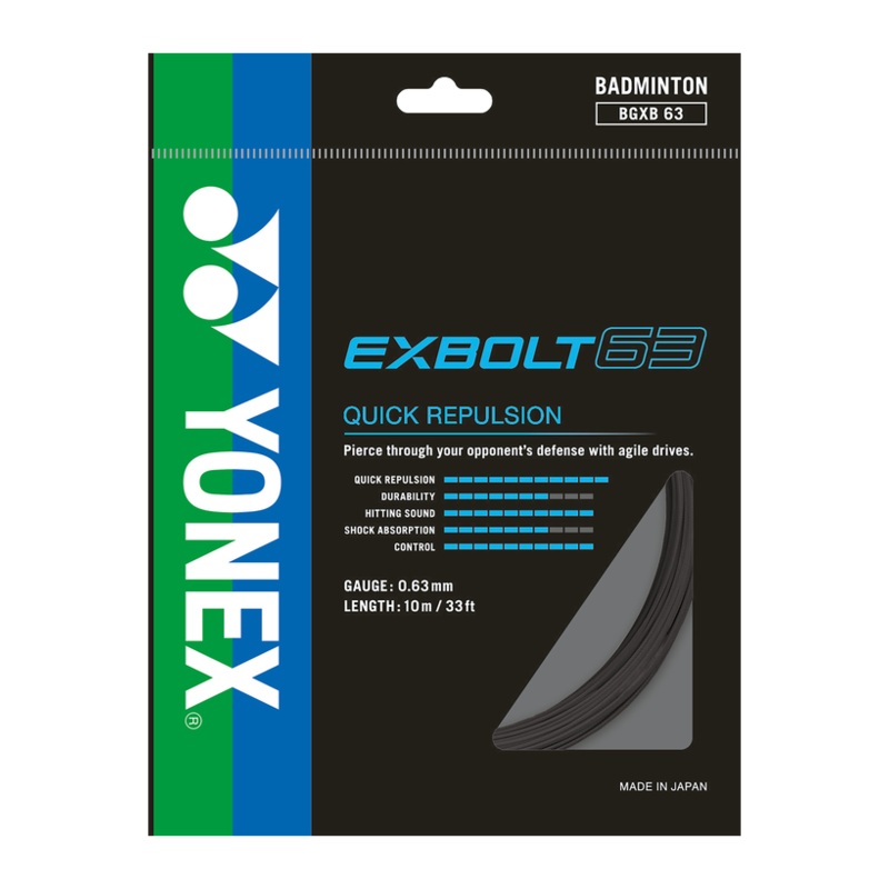 Yonex String Exbolt 63 Black Single Pack 10M