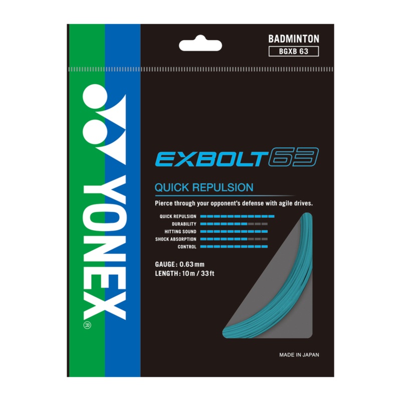 Yonex String Exbolt 63 Mint Blue Single Pack 10M