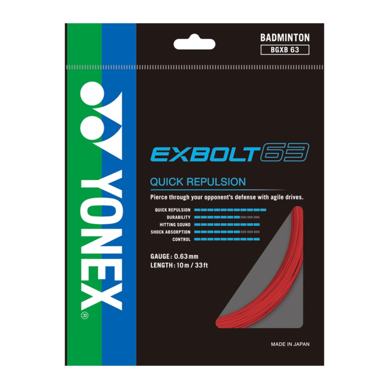 Yonex String Exbolt 63 Red Single Pack 10M