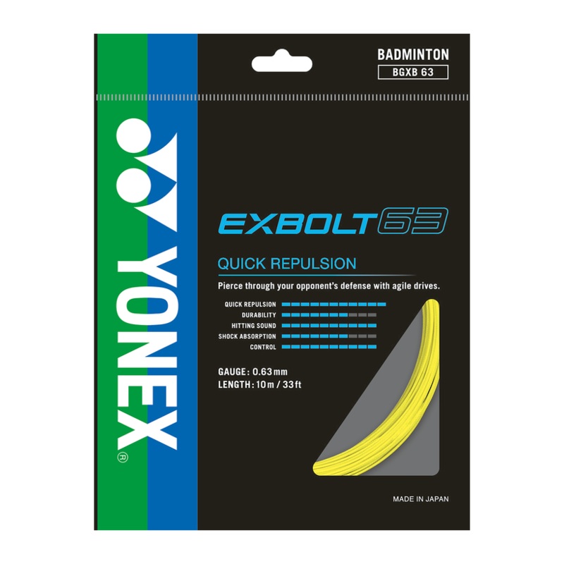 Yonex String Exbolt 63 Yellow Single Pack 10M