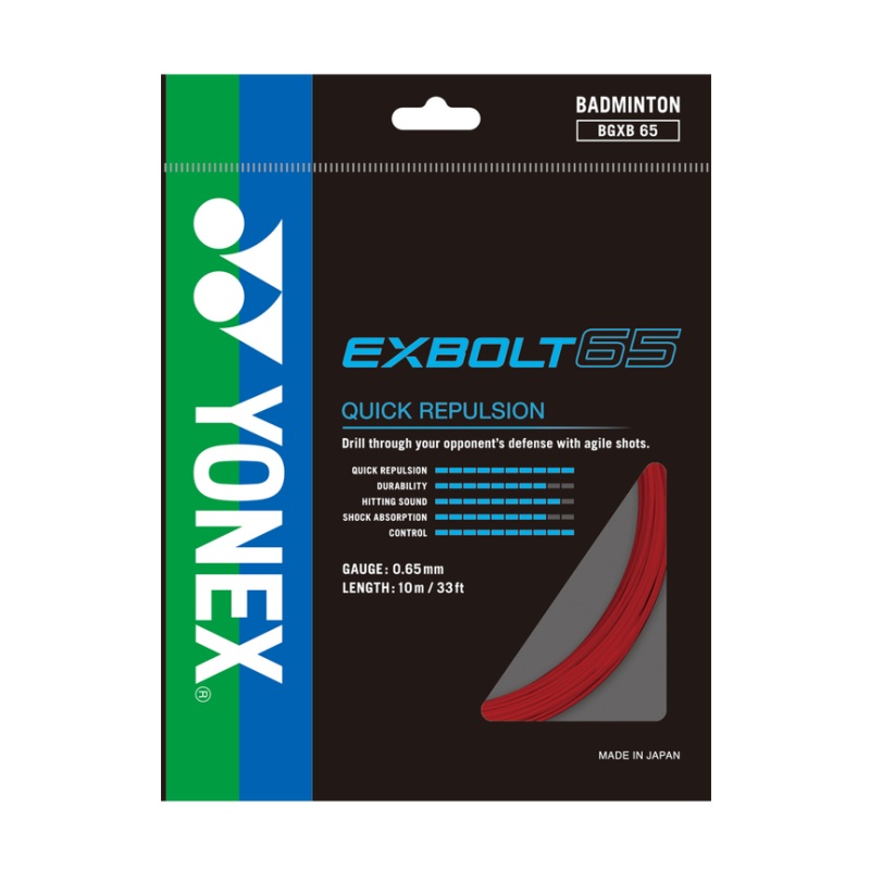 Yonex String Exbolt 65 Red Single Pack 10M