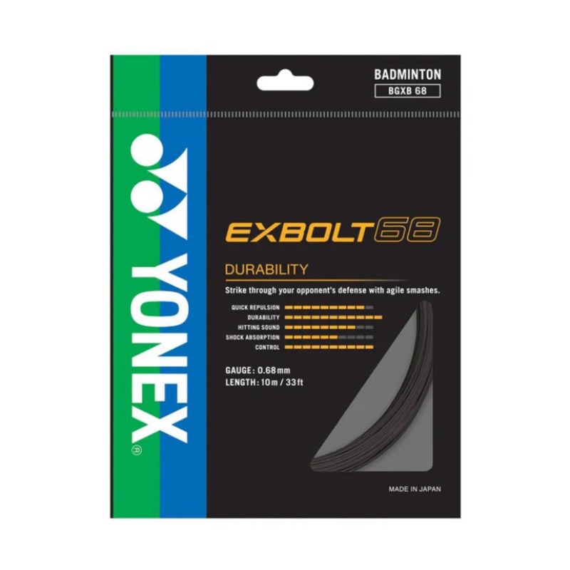 Yonex String Exbolt 68 Black Single Pack 10M