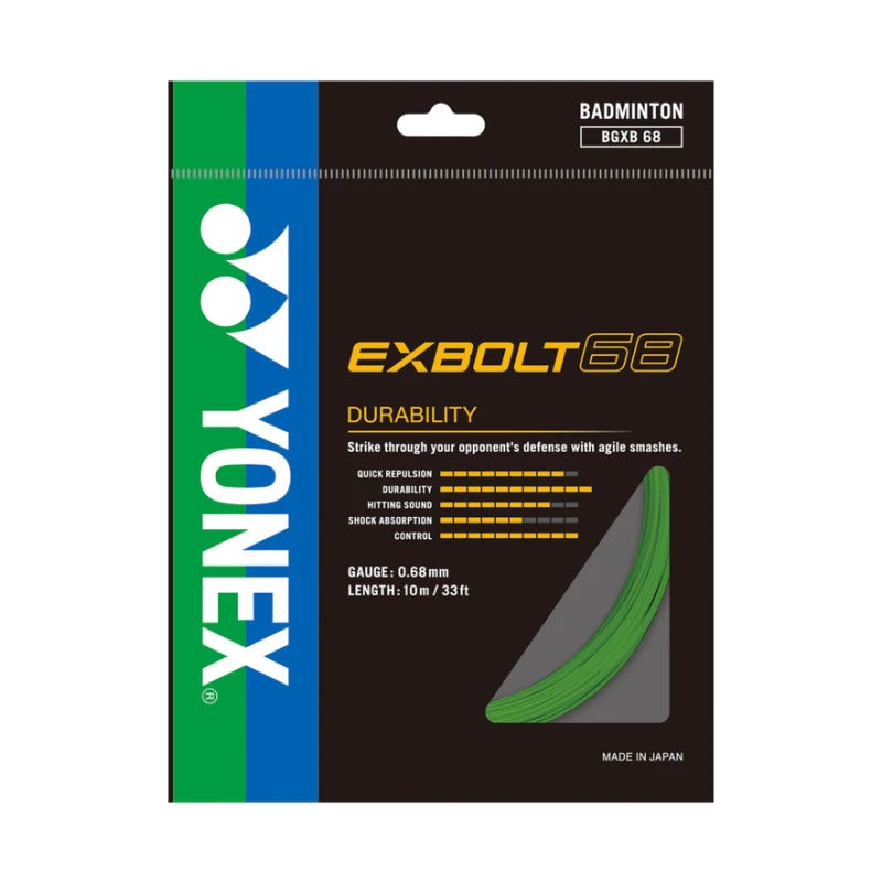 Yonex String Exbolt 68 Lime Green Single Pack 10M