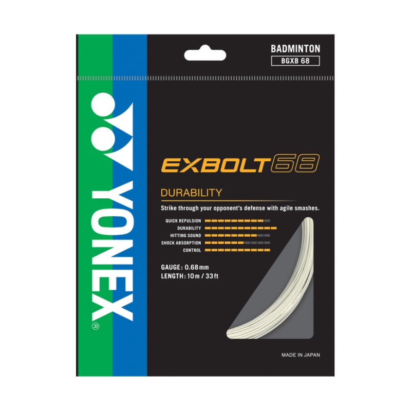 Yonex String Exbolt 68 White Single Pack 10M