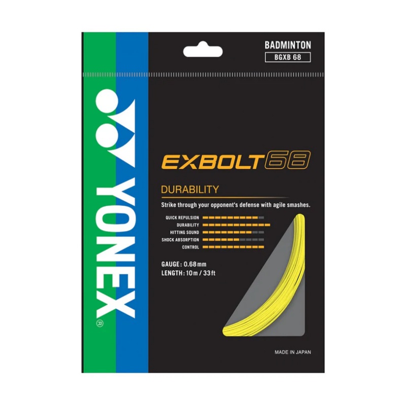 Yonex String Exbolt 68 Yellow Single Pack 10M