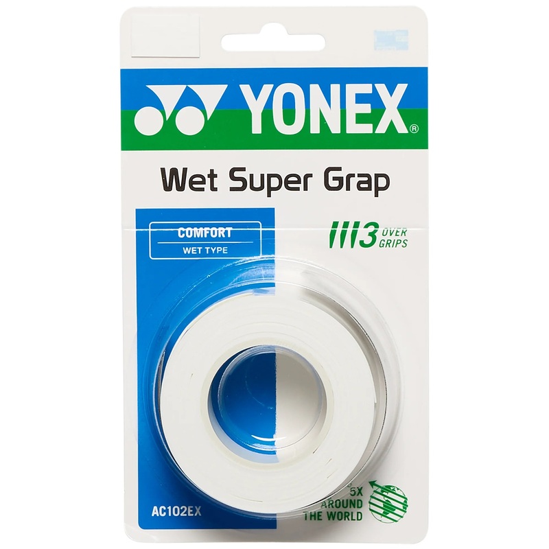 Yonex Grip AC102EX Pack of 3|White|Black|Citrus Yellow|Red|Purple|Pink|French Pink|Orange|Citrus Green|Pale Lilac