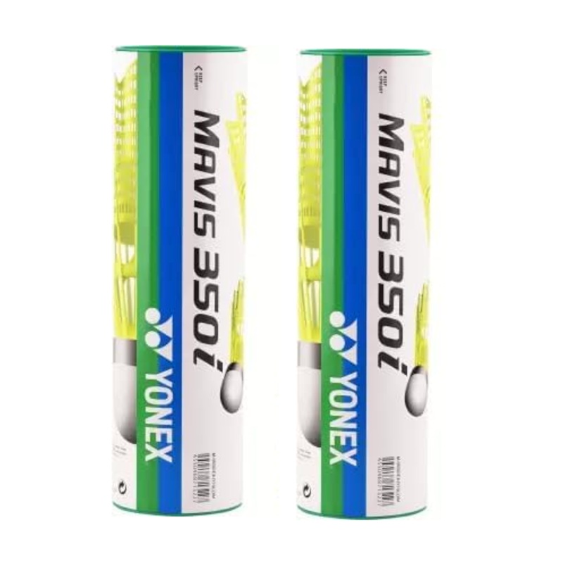 Yonex MAVIS 350i (Pack of 2 Box) – Green Cap Nylon Badminton Shuttlecock – Yellow