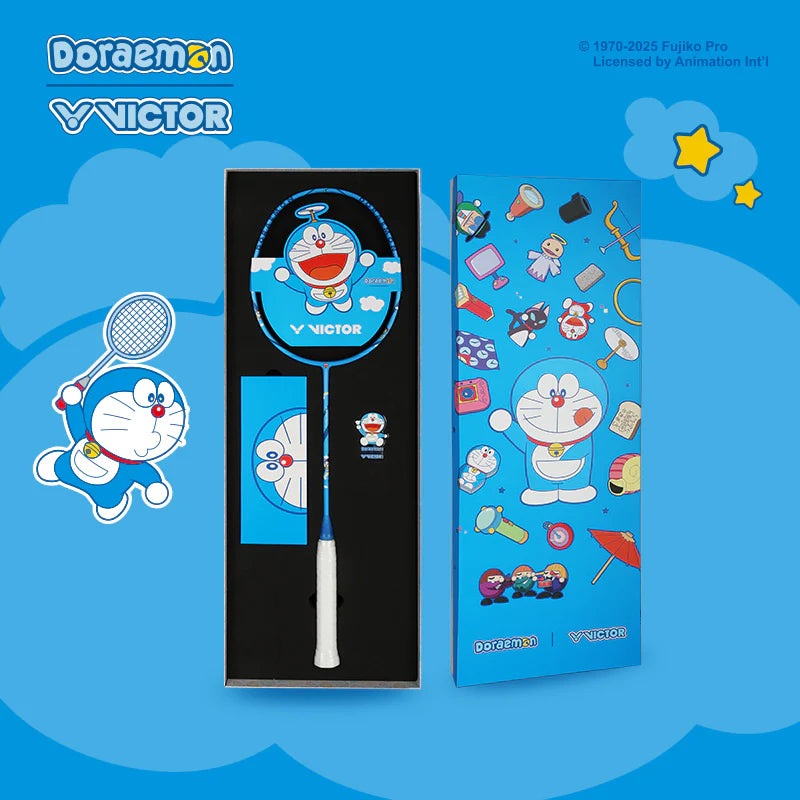 (Free String) Victor X Doraemon Badminton Racquet Giftbox DriveX-DRM GB 4UG5