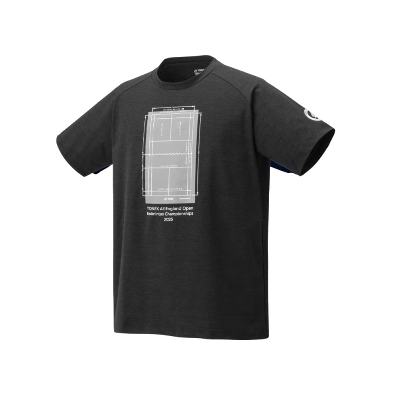Yonex Apparel Unisex YOB25001EX All England Open 2025 T-Shirt Dark Grey