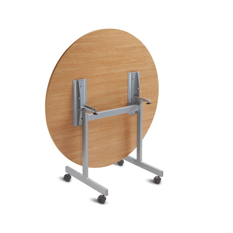 TILT TOP TABLES, HANDWHEEL ACTIVATION/LOCKING, CIRCULAR, 1200mm diameter, Oak