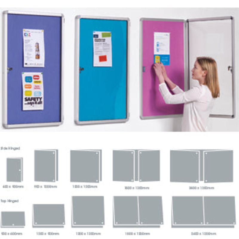 ACCENTS FLAMESHIELD NOTICEBOARDS, Tamperproof, Side Hinged, 600 x 900mm, Lavender