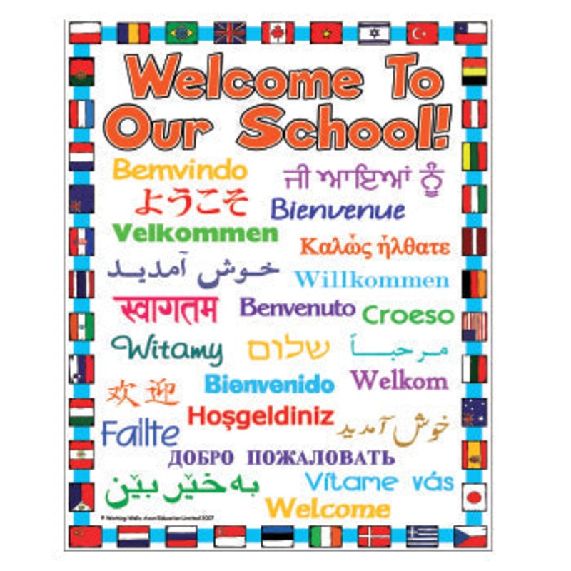 WELCOME POSTERS, ‘Welcome To Our School’, Outdoor, 420 x 594mm (A2), Each