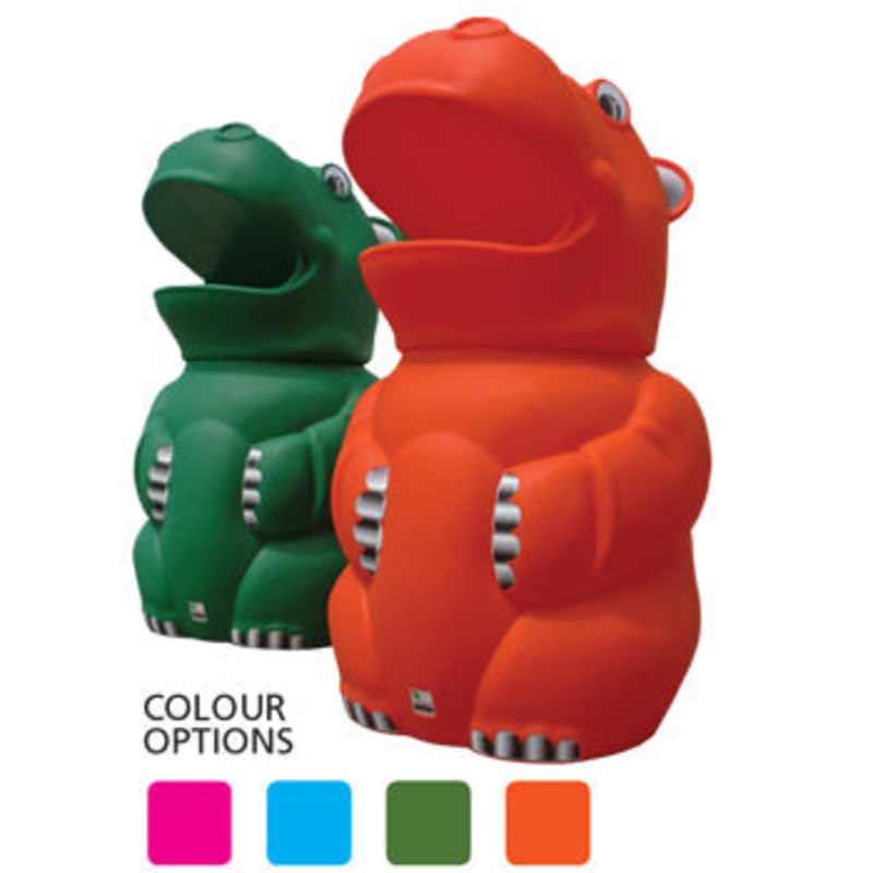 LITTER BINS, HUNGRY HIPPO, Dark Green, Leafield Environmental, Each