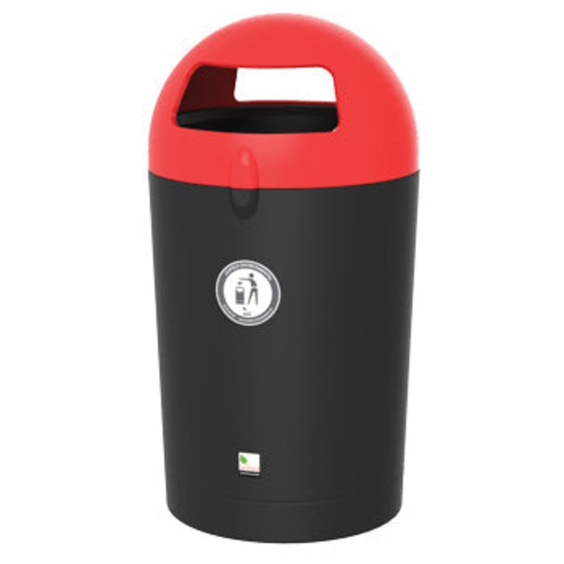 LITTER BINS, METRO DOME, Red, Leafield Environmental, Each