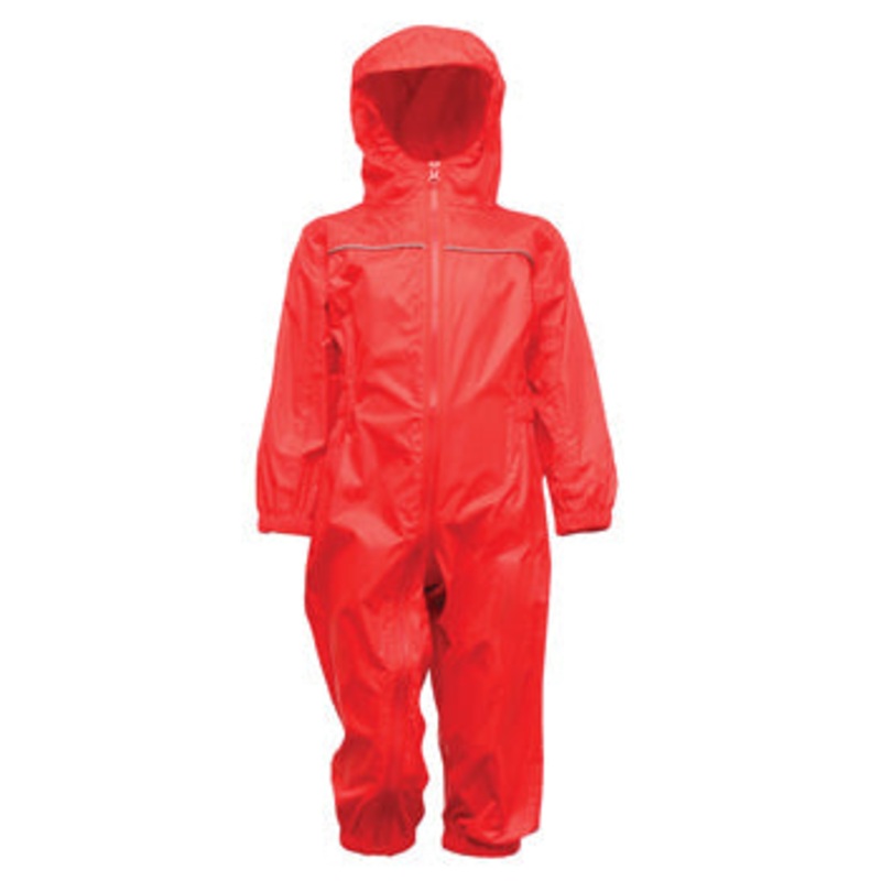CHILD’S WATERPROOF RAINSUIT, Red, Red, 4-5 years, Each