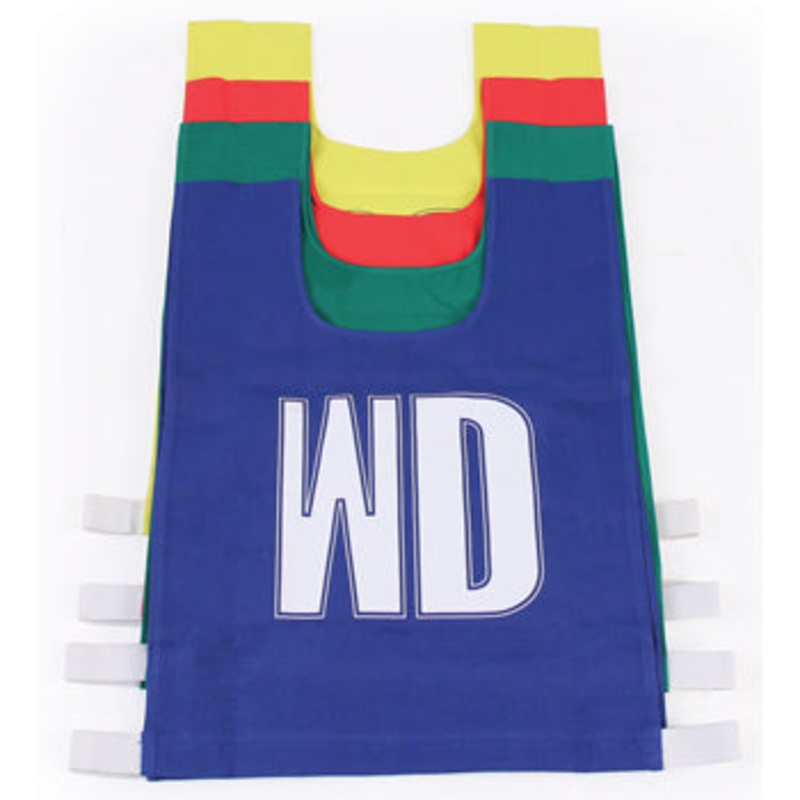 NETBALL BIBS, Large 50 x 40cm, Nylon, Red, Set of 7