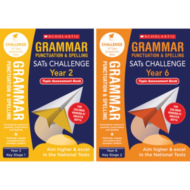 SATS READING CHALLENGE CLASSROOM PROGRAMME, Grammar, Punctuation & Spelling Topic Assessment Books, Year 2, Pack of 10