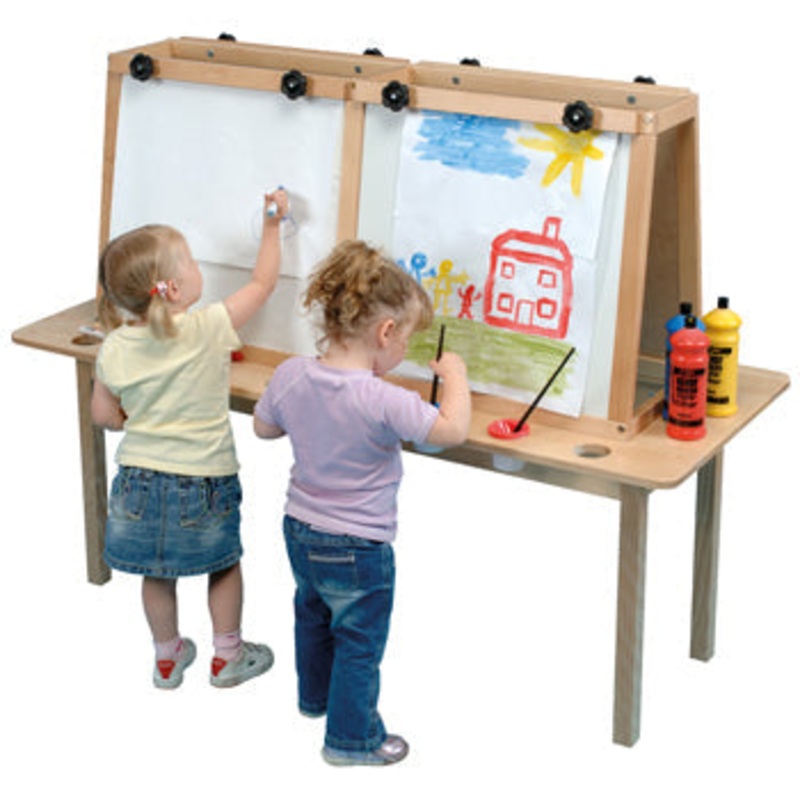 SOLID BEECH FRAMED EASELS, Magnetic Dry Wipe, 2 Sided – 4 Boards, Each