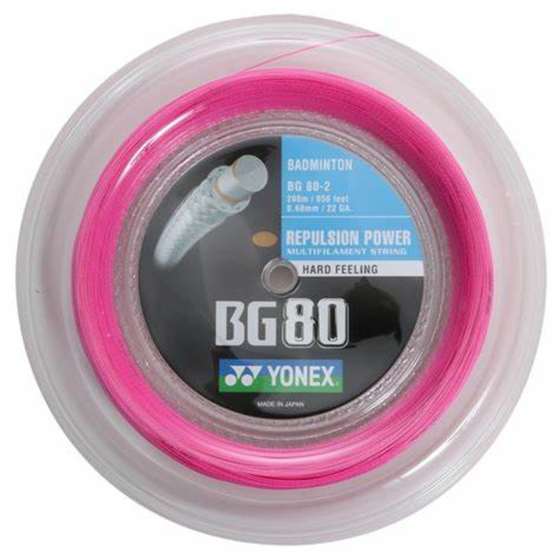 Yonex BG 80 Badminton String Neon Pink 200M