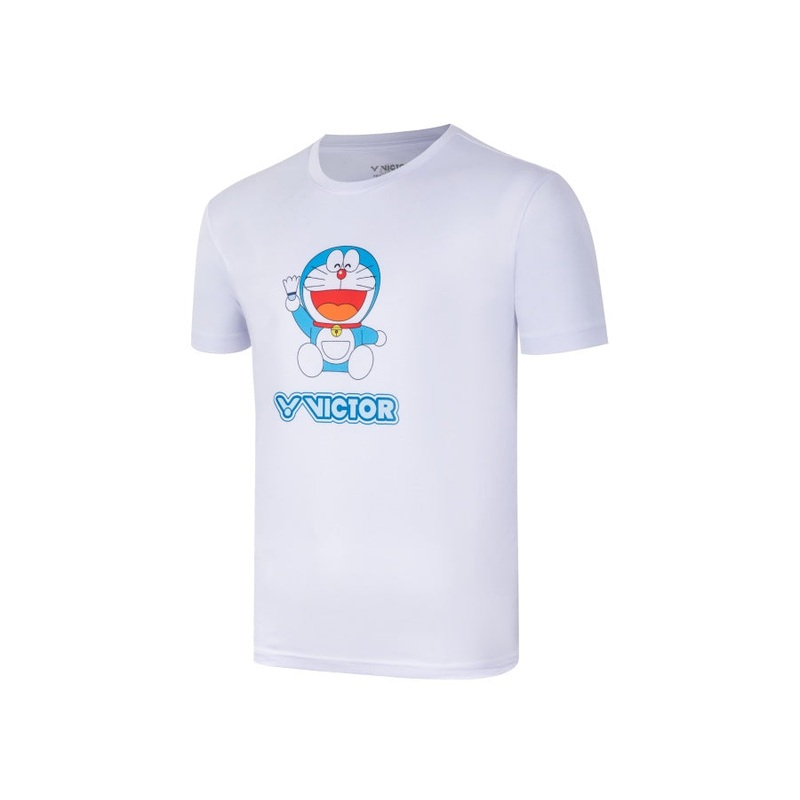 Victor X Doraemon Unisex T Shirt (T501DRM) White