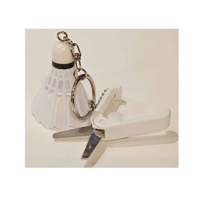 Retractable Mini Scissors Keychain [White]