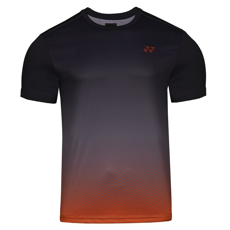 Yonex 2757 Mens Round Neck T-Shirt Apparel Jet Black Scarlet Lbis