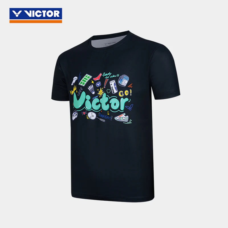 Victor Unisex Badminton Sports Shirt T-50032 C Black