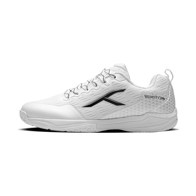 Hundred Velocity Elite Unisex Badminton Shoes (White/Black)