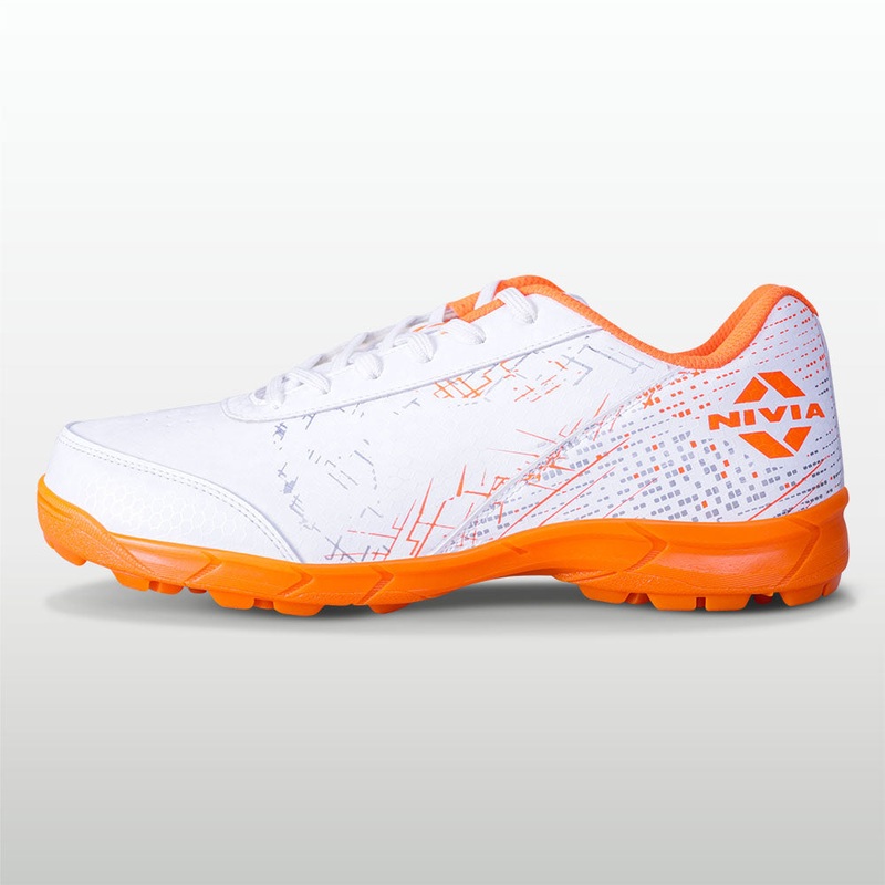 Bounce Cricket Shoe|3|4|5|6|7|8|9|10|White Orange|White/Turquoise