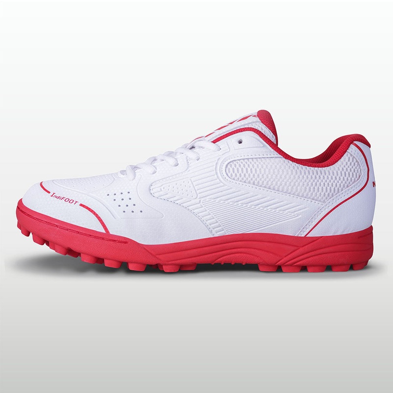 NIVIA CRICK-200 CRICKET SHOE|5|6|7|8|9|10|11|White Red|White Sky Blue