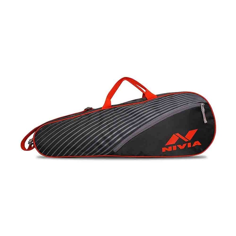 Nivia Racket Bag 2|17 Ltr|Black-Red|Navy Blue-White