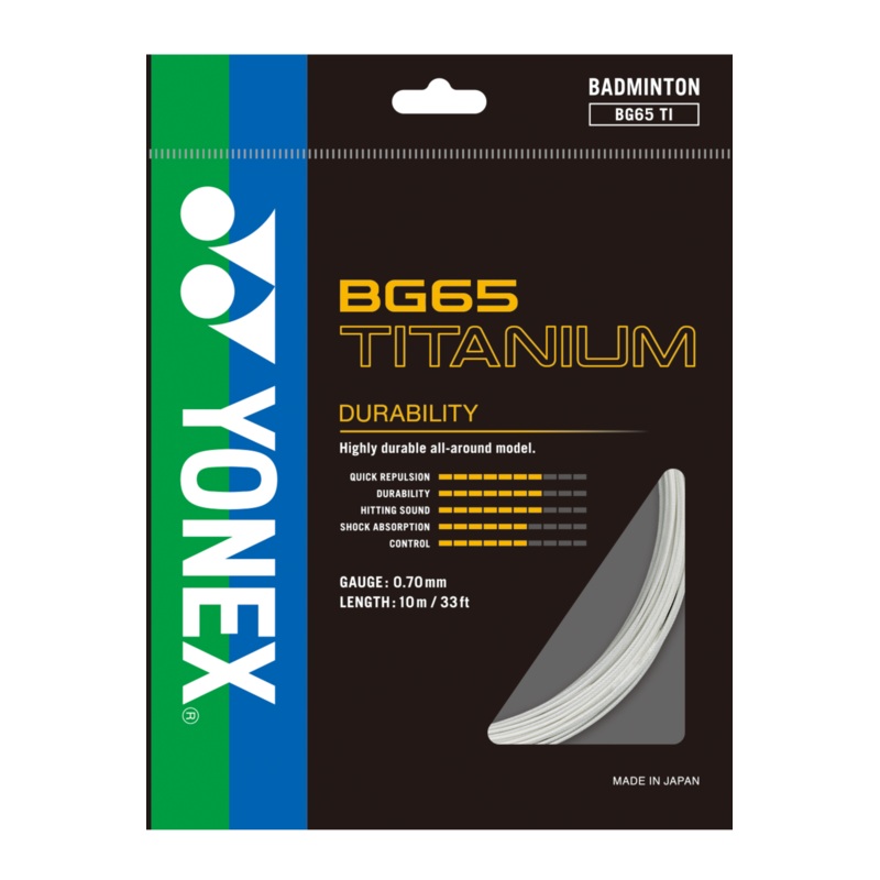 Yonex Badminton String BG65 Titanium – 10m Set & 200m Reel