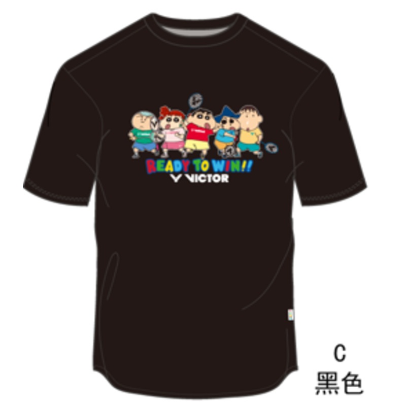 Victor X Crayon ShinChan Sports Shirt T-403JRCSC Black