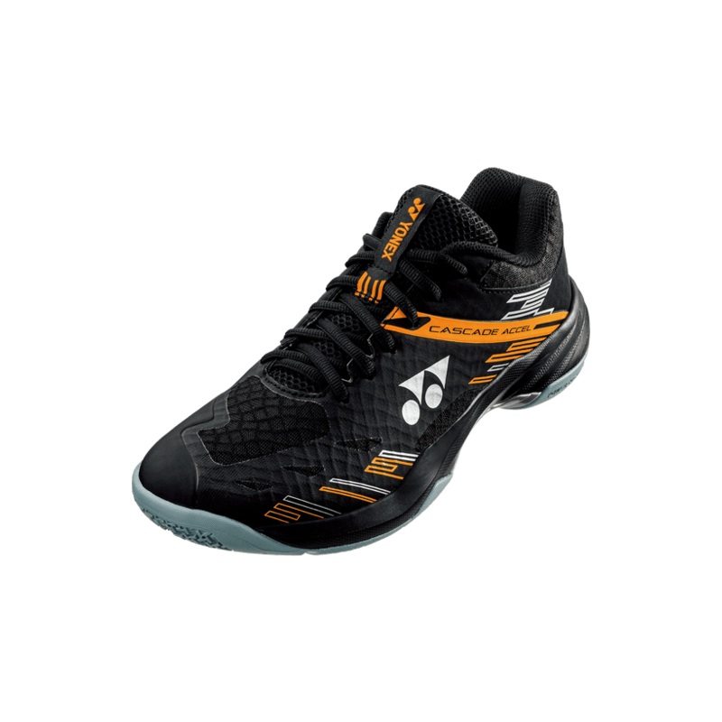 Yonex Badminton Shoe Power Cushion Cascade Accel Wide Unisex (Black/Orange)