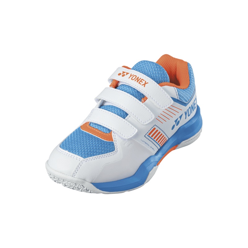 Yonex Badminton Shoe Power Cushion Strider Flow Belt Junior (White/Sky Blue)