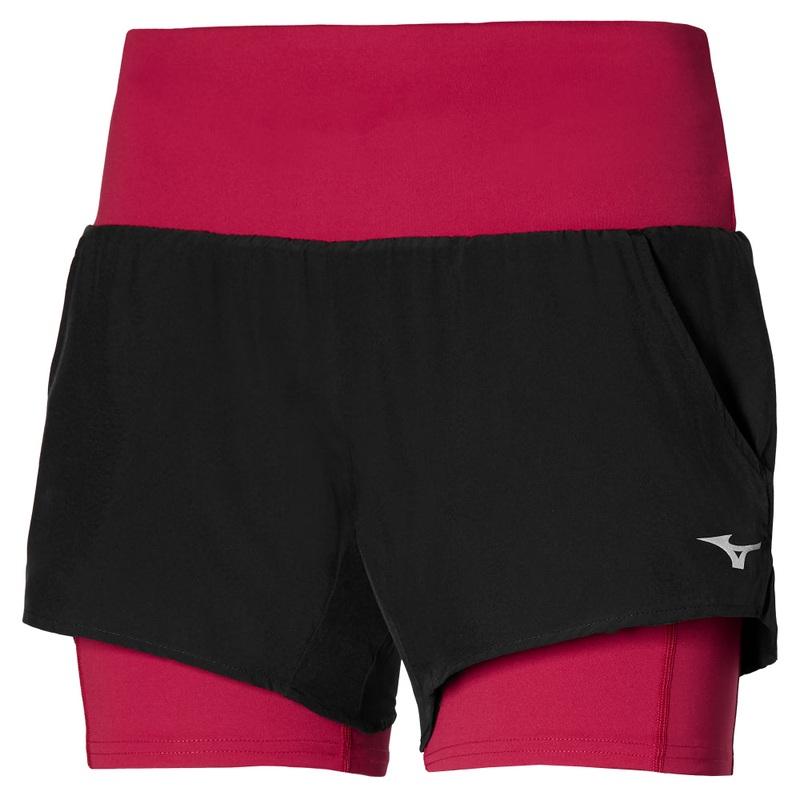 LADIES 2IN1 4.5 SHORTS|Red|Purple|XS|XL