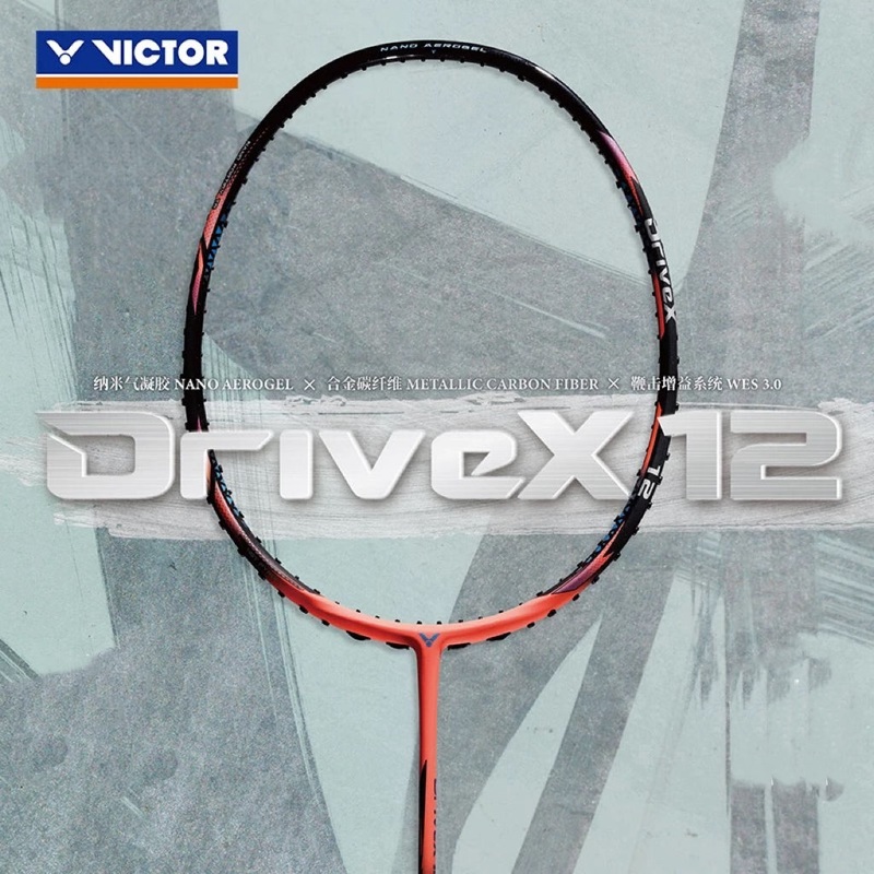 (Free String) Victor DriveX 12 Badminton Racquet 3UG5 Red