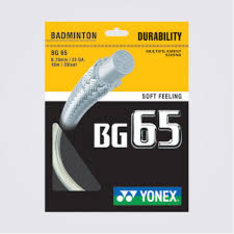 YONEX BG65 Badminton String|1 pack|10 packs|50 packs|100 packs|White|Yellow|Orange|Turquoise|Lavender|Royal Blue|Violet|Black