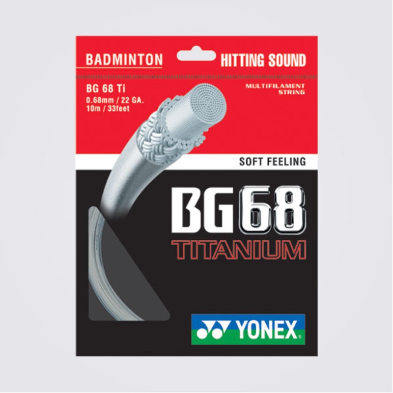 YONEX BG68TI Badminton String|1 pack|10 packs|50 packs|100 packs|White|Yellow|Royal Blue|Black