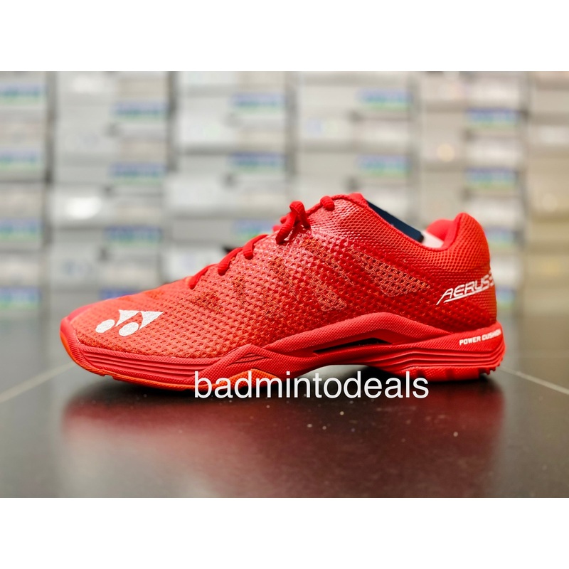 YONEX Power Cushion Aerus 3 Mens Badminton Shoes (Red)