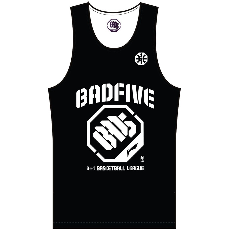 Unisex Basketball-Competition Reverse Top Anti-Warrior Badfive BIG schwarz+wei – AAYT045-1