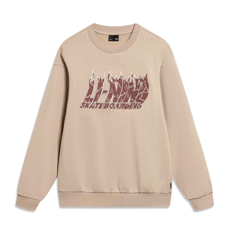 Unisex Skateboard Casual Sweater LN FIRE beige – AWDT949-4