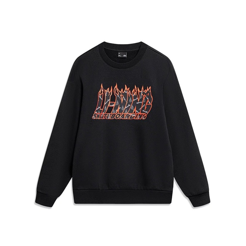 Unisex Skateboard Casual Sweater LN FIRE schwarz – AWDT949-1