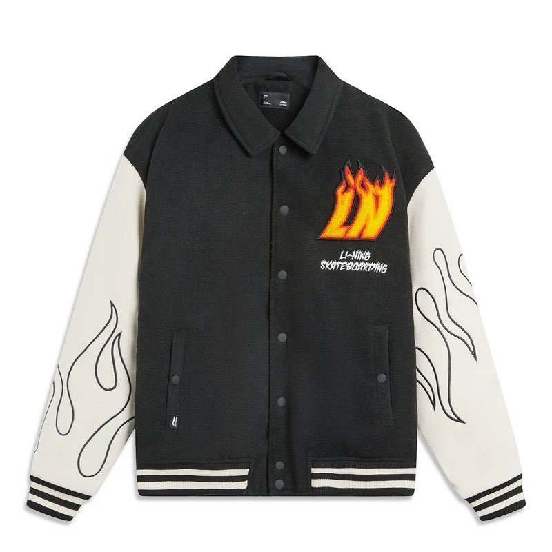 Unisex Skateboard Casual Windbreaker LN FIRE schwarz/grau – AFDT697-2