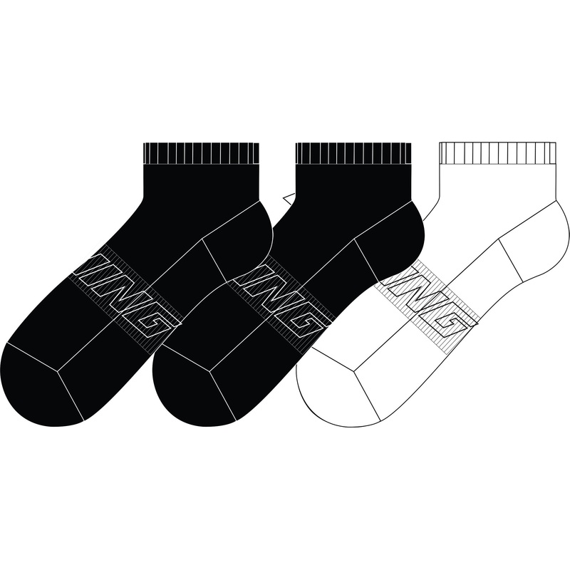 Unisex Sportsocke low-cut 3er Pack Classic schwarz/wei – AWST111-1